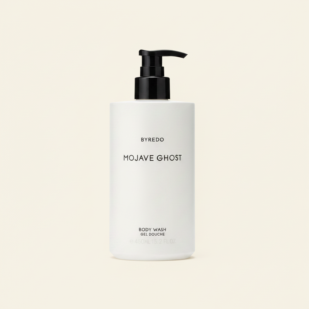 Byredo Mojave Ghost Body Wash 450ml on cream background