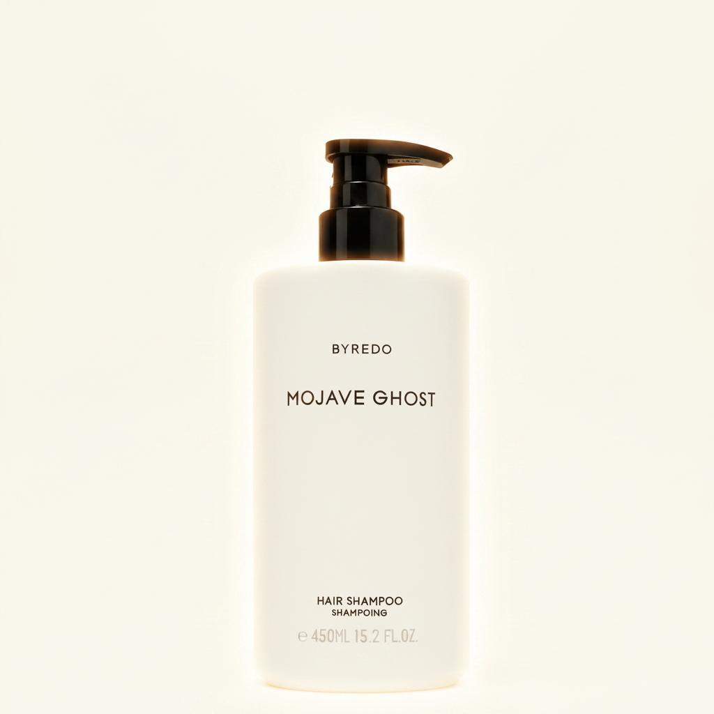 Byredo Mojave Ghost Shampoo 450ml on cream background