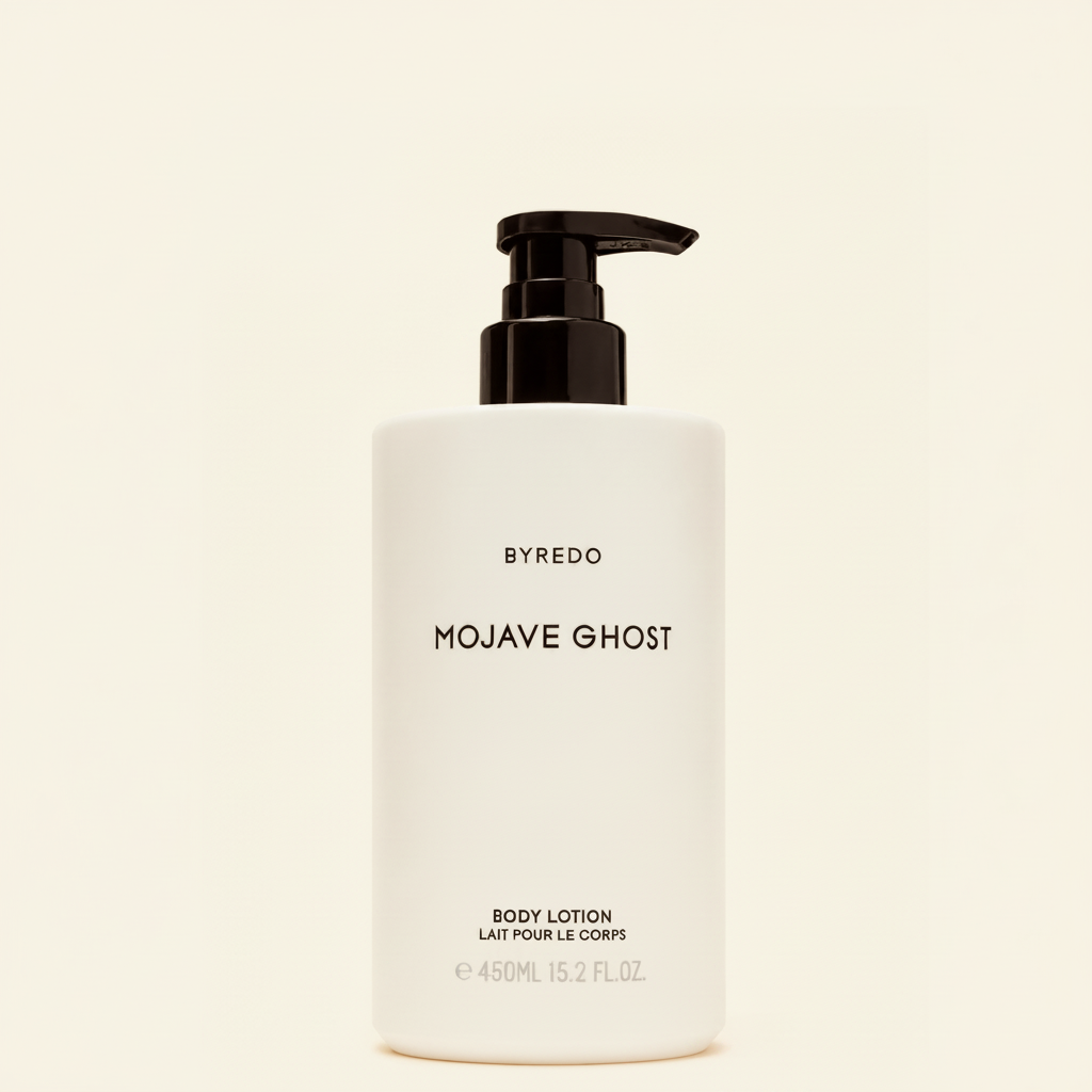 Byredo Mojave Ghost Body Lotion 450ml on cream background