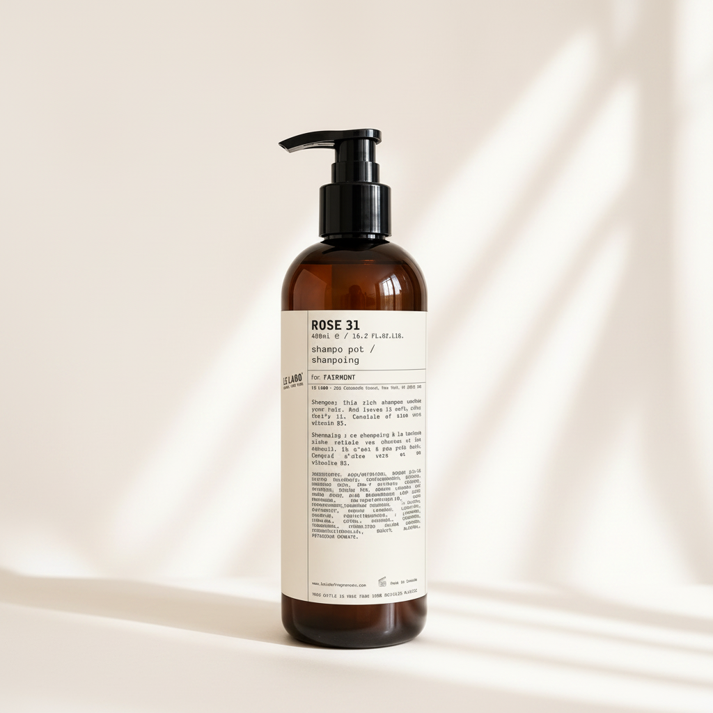 Le Labo Rose 31 Shampoo 480ml on cream background
